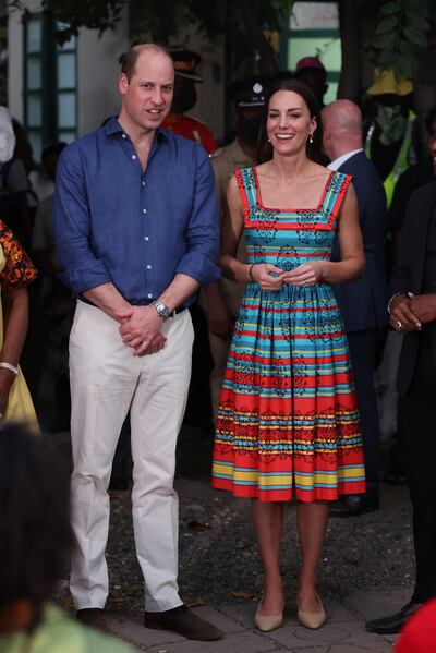 Prince William, Duke of Cambridge and Catherine, Duchess of Cambridge, visit the Trench Town Culture Yard Museum where Bob Marley used to live in Kingston, Jamaica, on March 22. Reuters 