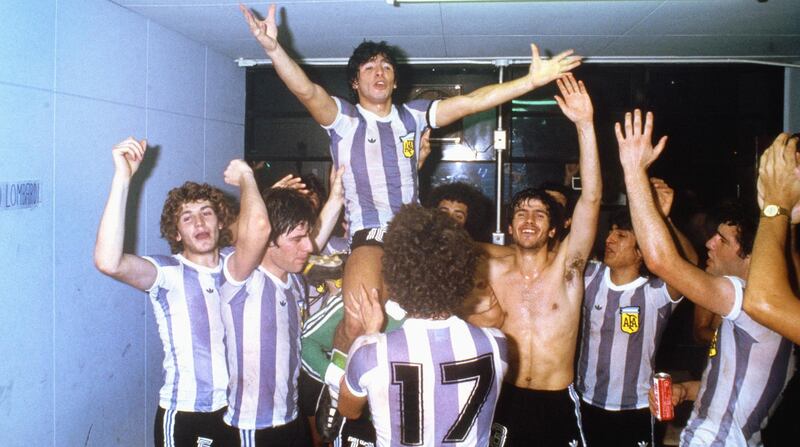 TOKYO, JAPAN - SEPTEMBER 07: Argentina captain Diego Maradona celebrates on the shoulders of team mates after they had beaten Russia 3-1 to win the 1979 FIFA World Youth Championships at the National Olympic Stadium on September 7, 1979 in Tokyo, Japan. (Photo by Allsport/Getty Images)