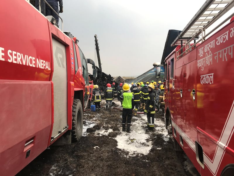 "The chances of rescuing anyone (else) alive is slim now because the plane was badly burned," said army spokesman Gokul Bhandaree who said at least 40 people were killed. Navesh Chitrakar / Reuters
