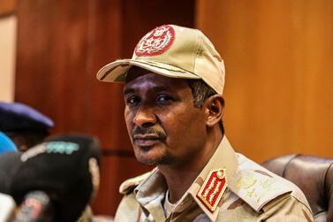 Sudan's Gen Hamdan Dagalo visited Cairo as part of recent high-level exchanges with Egypt. AP Photo