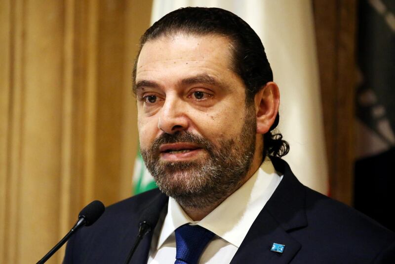 FILE PHOTO: Lebanese Prime Minister-designate Saad al-Hariri speaks during a news conference in Beirut, Lebanon, November 13, 2018. REUTERS/Mohamed Azakir/File Photo