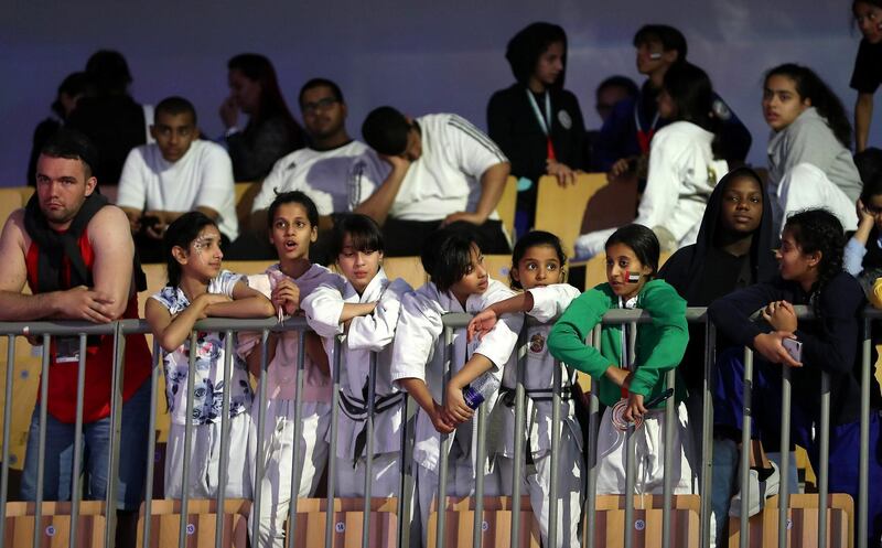 
ABU DHABI,  UNITED ARAB EMIRATES , April 21 – 2019 :- Spectators during  the Abu Dhabi World Professional Jiu Jitsu  Championship 2019 held at the Mubadala Arena in Abu Dhabi. ( Pawan Singh / The National ) For Sports. Story by Amith
