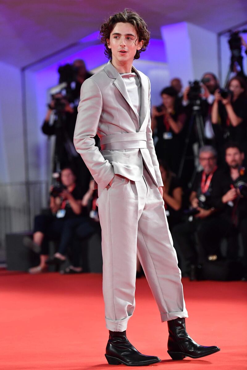 Timothee Chalamet arrives for the screening of 'The King' on September 2, 2019 during the 76th Venice Film Festival. AFP