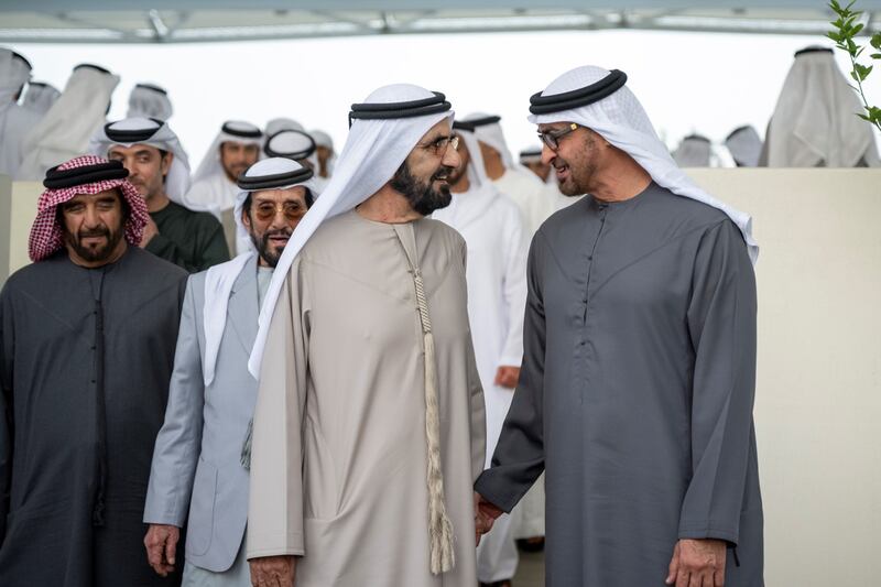 Sheikh Mohamed bids farewell to Sheikh Mohammed.