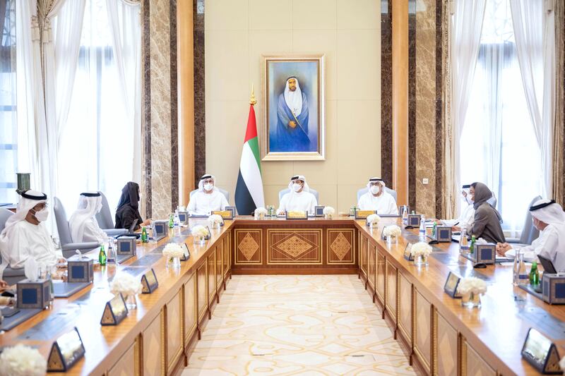 The meeting took place in Abu Dhabi at Qasr Al Watan. Photo: WAM