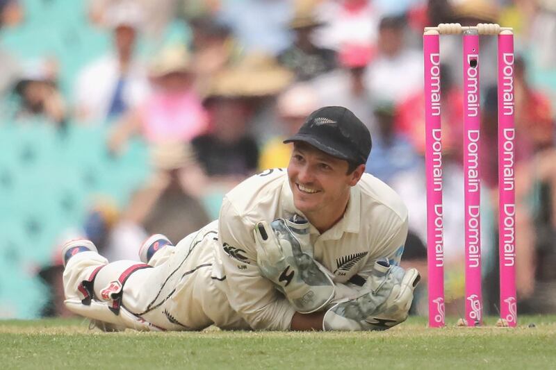 New Zealand wicketkeeper BJ Watling after a run-out chance. AFP