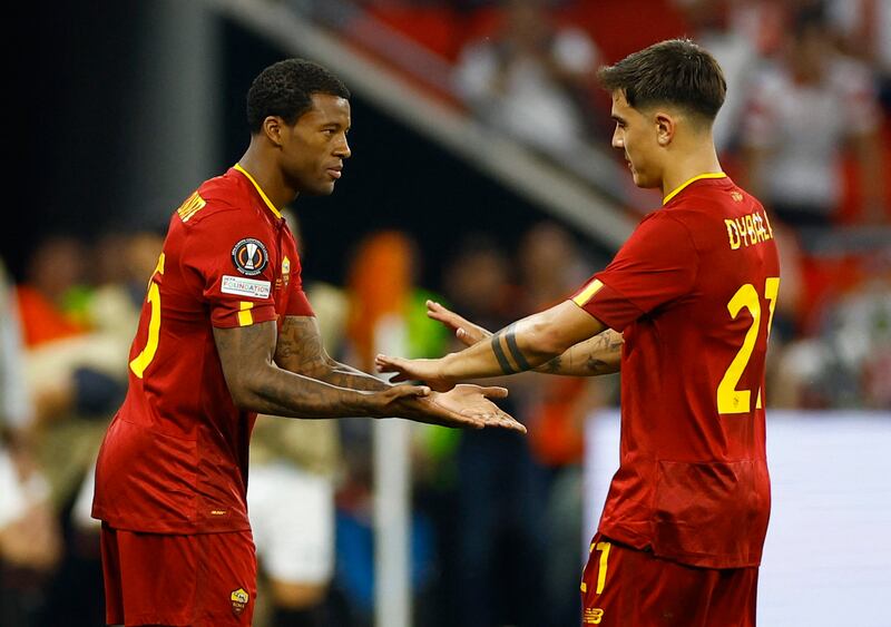 SUBS: Georginio Wijnaldum (Dybala, 68') - 6. Brought on to add more bodies to Roma’s midfield and help relieve the pressure as Sevilla took control of the game in the second half. The Netherlands international worked hard and helped protect the defence. Reuters