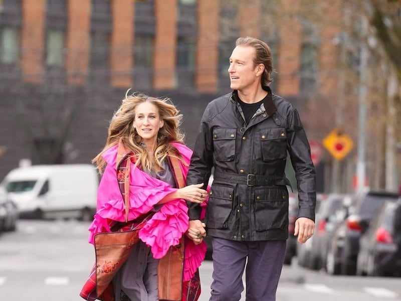 Carrie and Aidan, played by Sarah Jessica Parker and John Corbett, are reunited in Sex and the City's sequel. Photo: Instagram / HBO, Craig Blankenhorn
