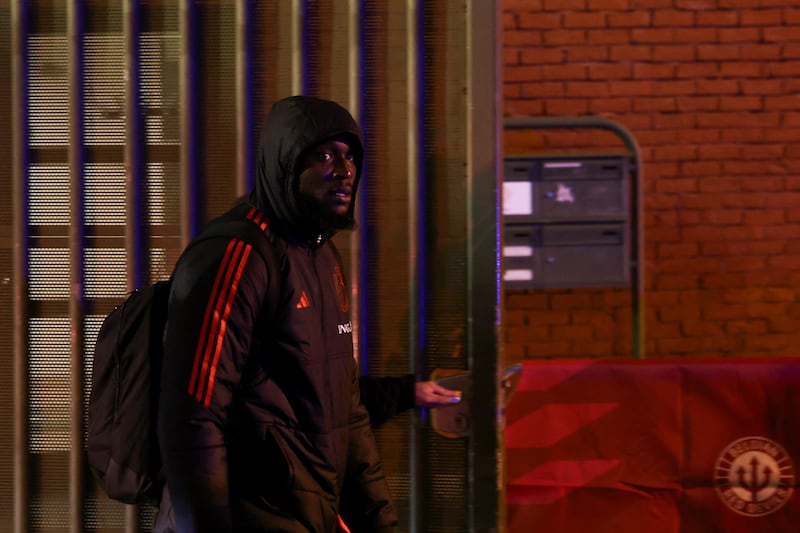 Belgium football player Romelu Lukaku leaves the stadium. Reuters