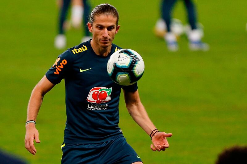 Brazil's Felipe Luis takes part in a training session for the national team at Beira-Rio Stadium in Porto Alegre, Brazil. AFP