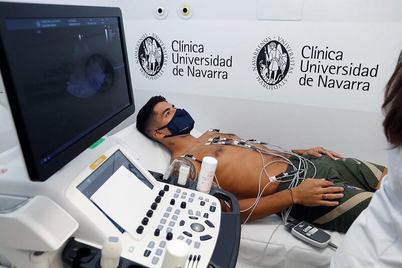 Luis Suarez undergoes a medical examination at Clinica Universidad de Navarra ahead of his transfer to Atletico Madrid. All pictures courtesy of Atletico Madrid