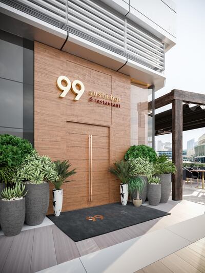 99 Sushi will open its doors at Address Downtown, offering views out over the Burj Khalifa. Courtesy 99 Sushi