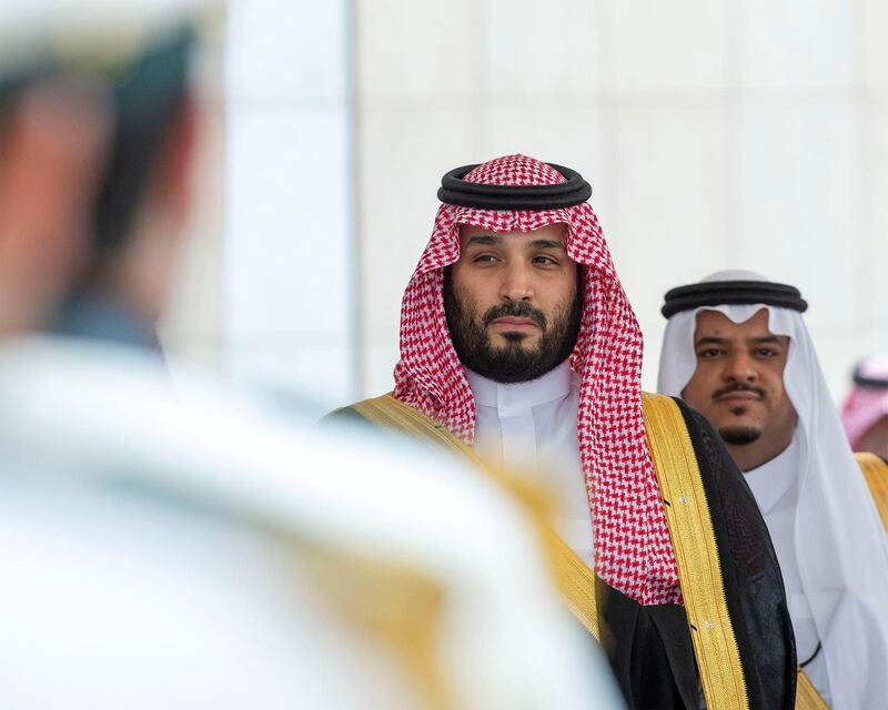 Prince Mohammed bin Salman attends a session of the Shura Council. Saudi Royal Court / Reuters