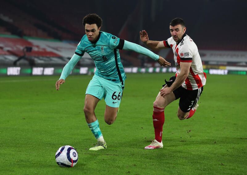 Right-back: Trent Alexander-Arnold (Liverpool) – Provided further evidence of his recent return to form with some menacing crosses as Liverpool ended their losing run.. Getty Images