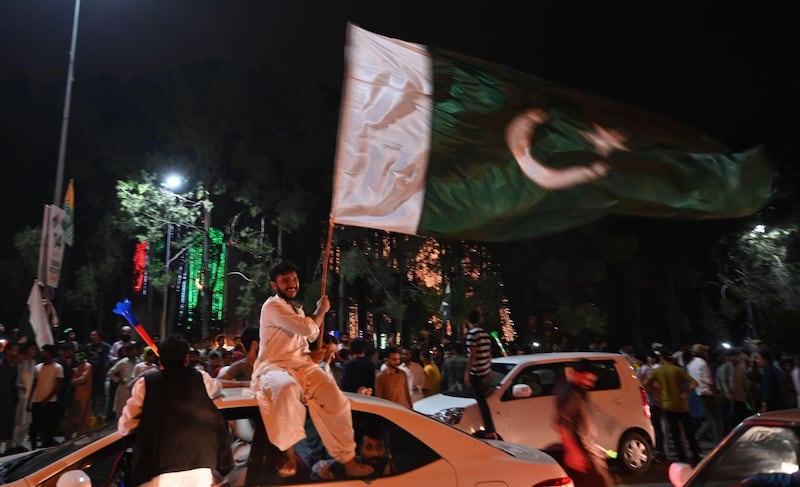 Pakistanis take to the streets in Islamabad.  AFP