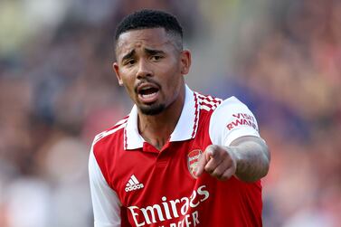 NUREMBERG, GERMANY - JULY 08: Gabriel Jesus of Arsenal reacts during the pre-season friendly match between 1. FC Nürnberg and Arsenal F.C. at Max-Morlock-Stadion on July 08, 2022 in Nuremberg, Germany. (Photo by Alexander Hassenstein / Getty Images)