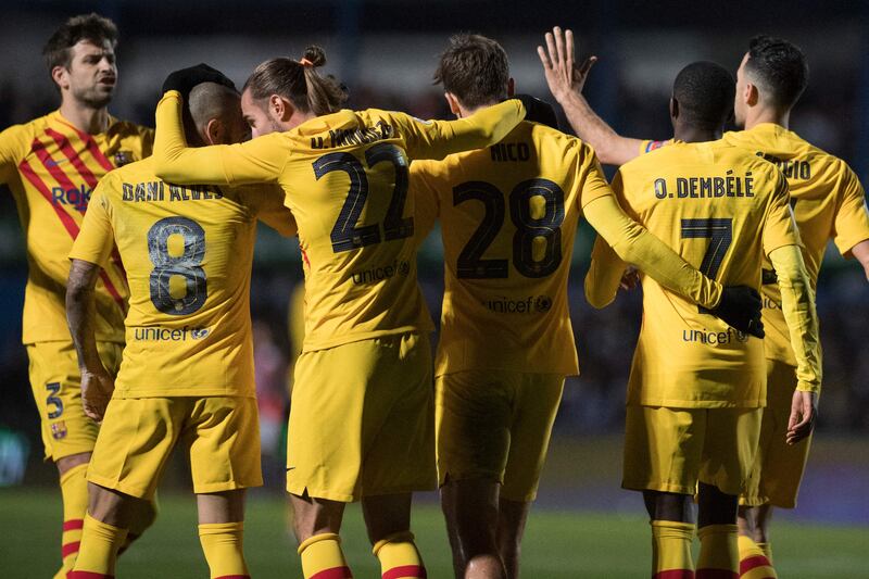 SUBS: Gerard Pique 7 On for Araujo at HT as Xavi brought some big guns on with his side losing against the third-tier team. Fine. AFP