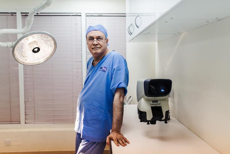 Dr Riad Roomi, a specialist in hair restoration surgery, in his operating theatre in Deira, Dubai. Alex Atack for The National. 