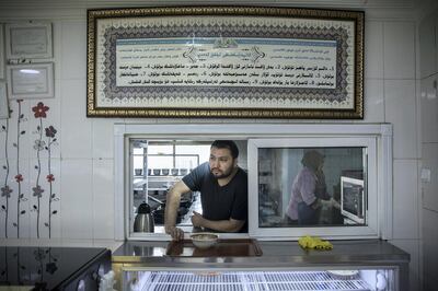 Kitchen staff of Oguzhan restaurant .There is huge number of Uyghur community lives in Zeytinburnu district of Istanbul.Thye opened their restaurants,butchers,phone stores around the district.