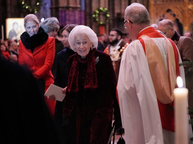 Princess Alexandra at the Christmas carol service. Getty