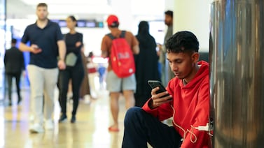 People have charged their phones at Mall of the Emirates so they can stay in touch with family abroad