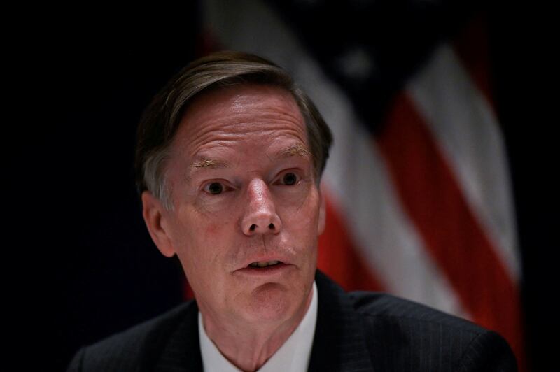 Ambassador to China Nicholas Burns attends a climate roundtable at the US embassy in Beijing. Reuters