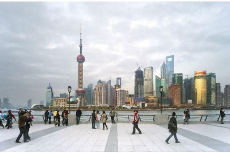 Pudong's skyline. Situated on the eastern banks of Huangpu River, Pudong is Shanghai's financial hub. Getty Images