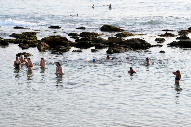 People swim at Bronte Beach in Sydney, Australia.  EPA