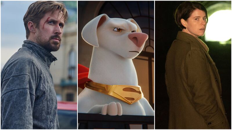 A selection of high-profile, big-budget blockbusters are waiting in the wings this summer. From left: Ryan Gosling in 'The Gray Man', a scene from 'DC League of Super-Pets' and Jessie Buckley in 'Men'. Photo: Netflix; Warner Bros Pictures; A24