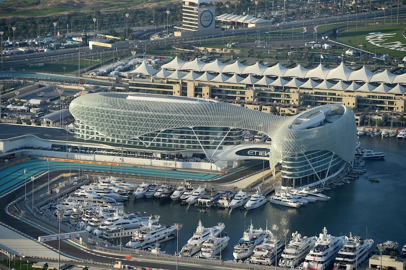Aerial view at Formula One World Championship, Rd19, Abu Dhabi Grand Prix, Race, Yas Marina Circuit, Abu Dhabi, UAE, Sunday 29 November 2015.