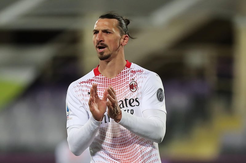 AC Milan's Zlatan Ibrahimovic during the Serie A match against Fiorentina. Getty