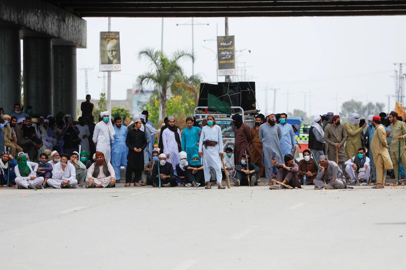Protesters blocked roads around the country, including in Peshawar. Reuters