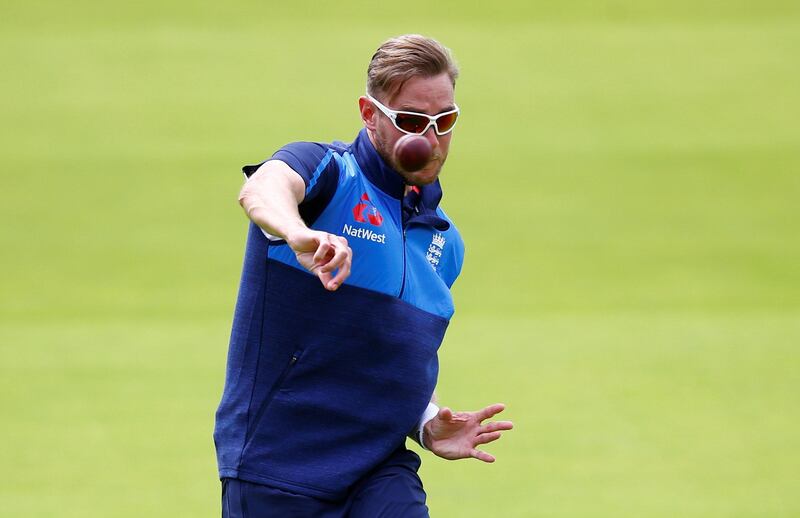 England's Stuart Broad during nets at Lord's.