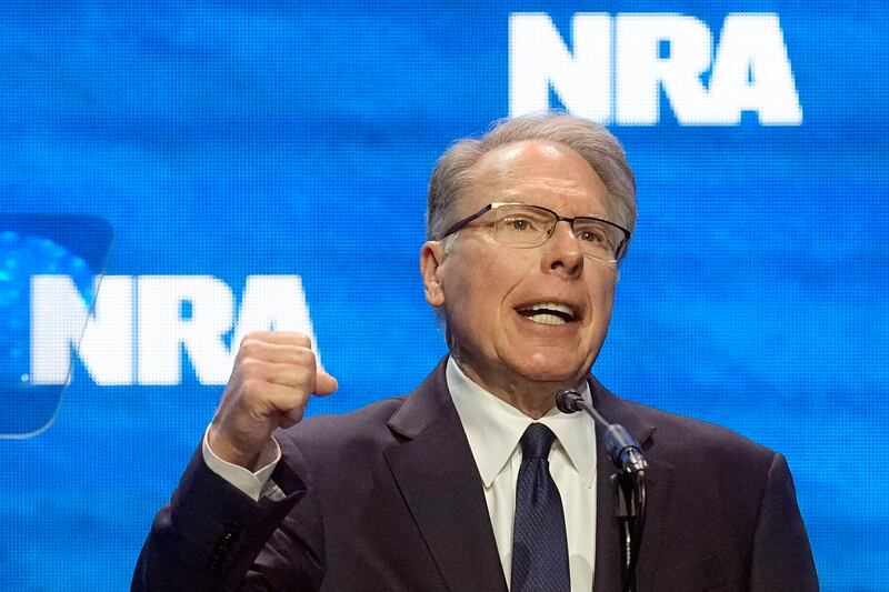NRA chief Wayne LaPierre speaks at an event last year. AP