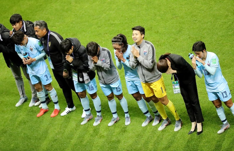 Thailand players after the match. Reuters