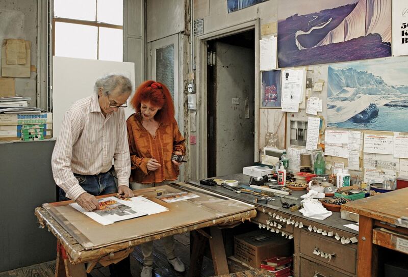 Christo and Jeanne-Claude in their New York studio. Photo by Wolfgang Volz / Copyright The Estate of Christo V Javacheff