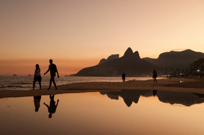 A sombre mood on Ipanema Beach following the death of Brazilian singer Astrud Gilberto, in Rio de Janeiro. Reuters