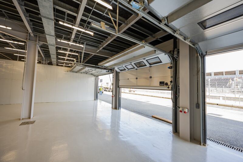 The team garages at Jeddah Corniche Circuit.