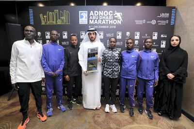 Abu Dhabi, United Arab Emirates - December 04, 2019: Press conference for the ADNOC Marathon Abu Dhabi 2019. Wednesday, December 4th, 2019. Raddison Blu, Abu Dhabi. Chris Whiteoak / The National