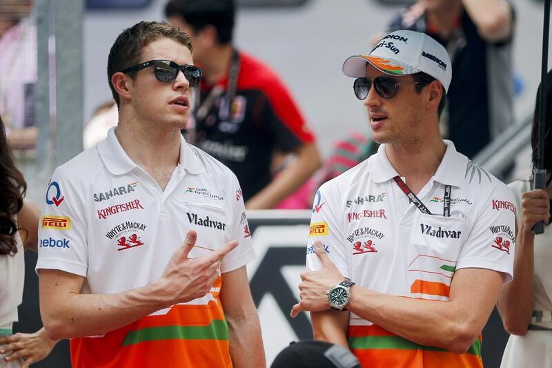 Paul Di Resta, left, and Adrian Sutil may or may not be Force India drivers next season. Diego Azubel / EPA