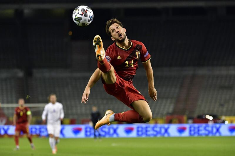 Belgium forward Dries Mertens controls the ball during the Uefa Nations League football match between Belgium and Iceland at the King Baudouin stadium in Brussels. AFP