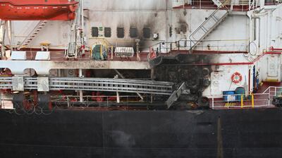 US-owned ship Genco Picardy came under attack from a bomb-carrying drone launched by Yemen's Houthi rebels in the Gulf of Aden. AP
