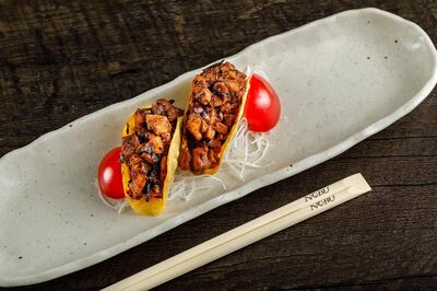 Nobu served its chicken and avocado tacos for Dh20 at Taste of Dubai 2019