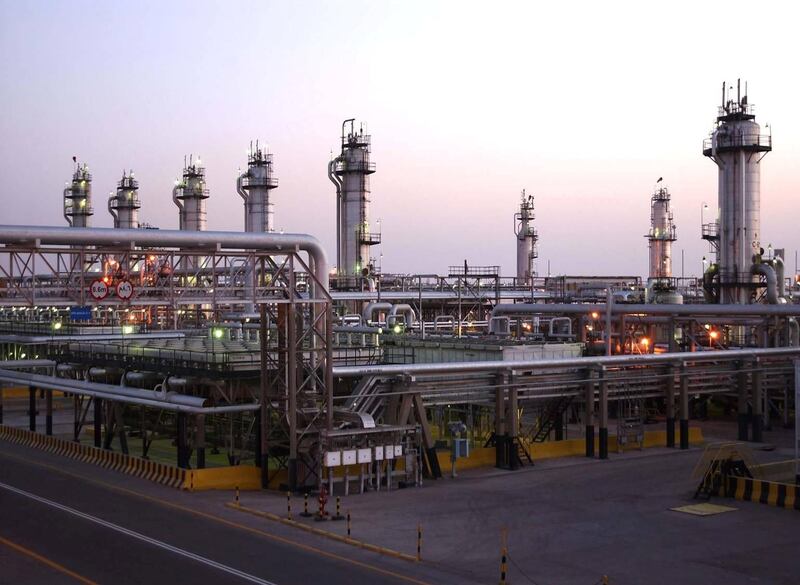 A view shows Saudi Aramco's Abqaiq oil facility in eastern Saudi Arabia in this undated handout photo. Saudi Aramco/Handout via REUTERS ATTENTION EDITORS - THIS PICTURE WAS PROVIDED BY A THIRD PARTY. NO RESALES. NO ARCHIVE.