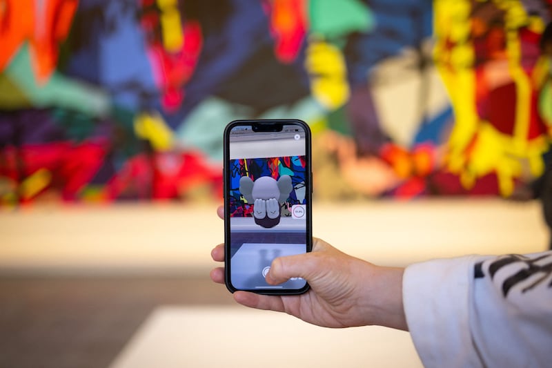 Kaws says he was impressed by the quality of the artwork Acute App was able to render in augmented reality. AFP