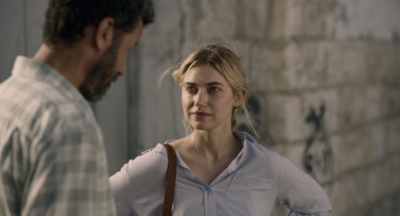 Imogen Poots, right, stars as Lisa, a British social worker in Palestine who develops a relationship with the schoolteacher Basem. Photo: Front Row Filmed Entertainment