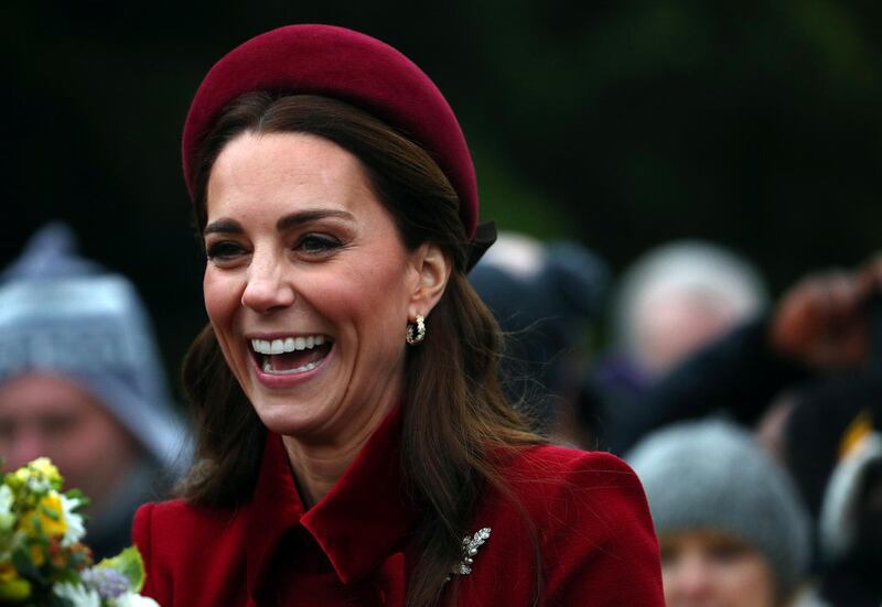 The Duchess of Cambridge leaves St Mary Magdalene's church after the Royal Family's Christmas Day service. Reuters