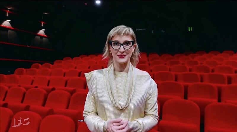 Director Jasmila Zbanic accepts the award for Best International Film for 'Quo Vadis, Aida?' in this screen grab from the 36th annual Film Independent Spirit Awards in Los Angeles on April 22. Reuters