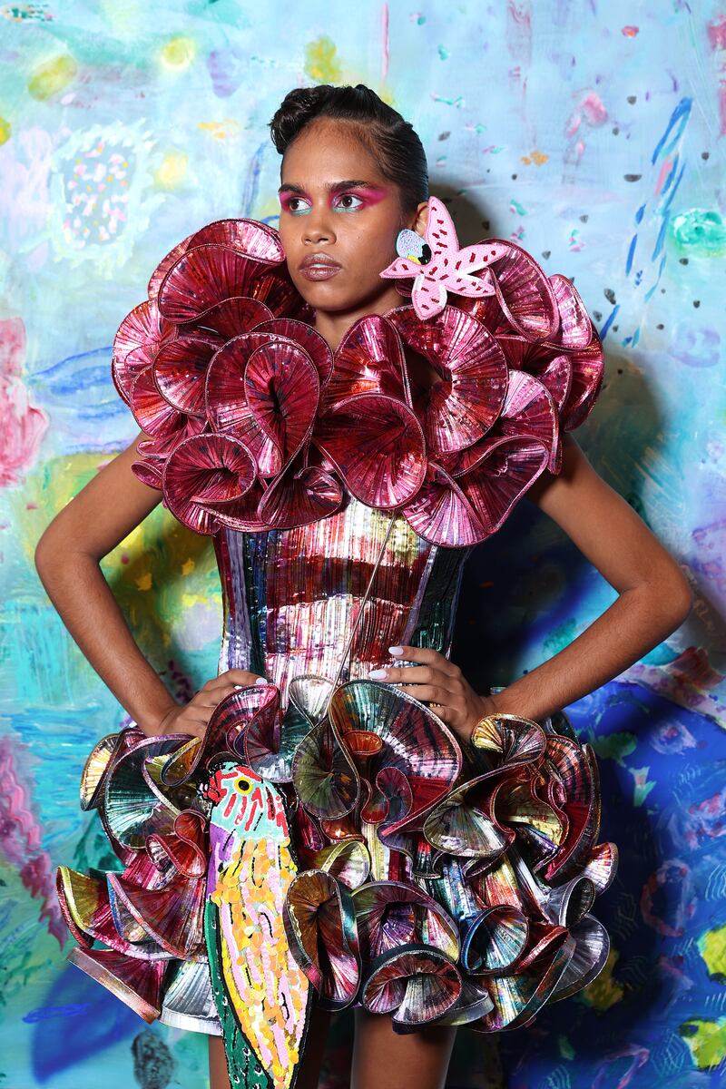 Another look from the Romance Was Born show during Afterpay Australian Fashion Week 2022 Resort '23 Collections at Ken Done Gallery. Getty Images