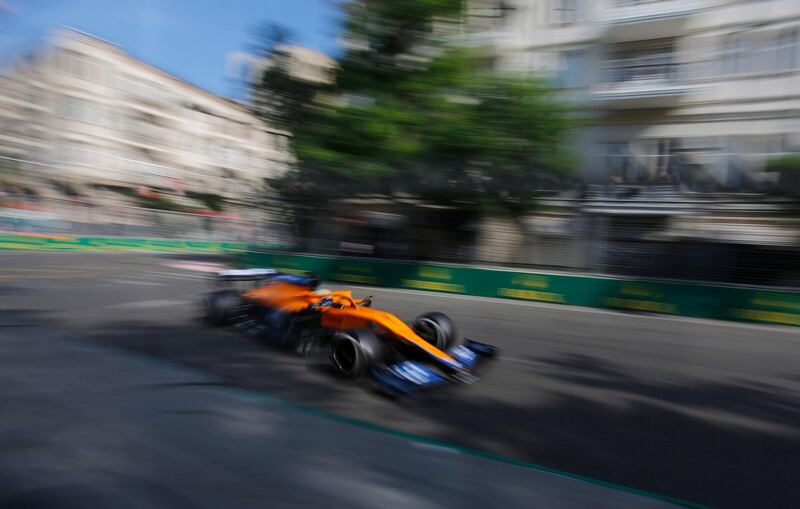 McLaren's Daniel Ricciardo during the race in Baku. Reuters